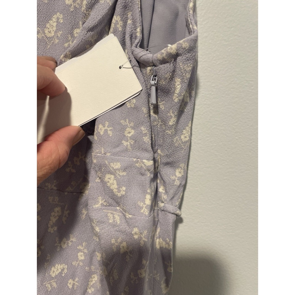 Treasure & Bond Maxi Dress XS Purple/Ivory Little Paris Floral V Neck Boho NEW - Picture 6 of 12